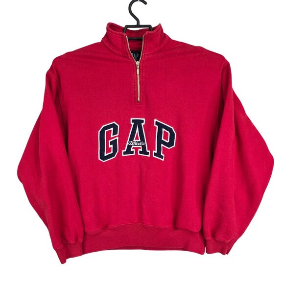 Mens Vintage Y2K Gap Athletic Sweatshirt Mock Neck 1/4 Zip Long Sleeve Size S - Picture 1 of 9